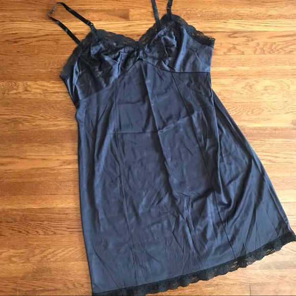 Sears Other - SOLD vintage black slip dress mini 42 bust M